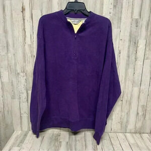 Orvis Sweater Mens XL Soft Purple 1/4 Zip Pima Cotton Pullover Knit Outdoor